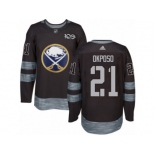 Men's Adidas Buffalo Sabres #21 Kyle Okposo Authentic Black 1917-2017 100th Anniversary NHL Jersey