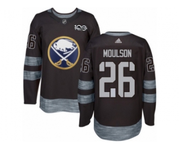 Men's Adidas Buffalo Sabres #26 Matt Moulson Authentic Black 1917-2017 100th Anniversary NHL Jersey