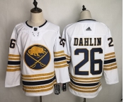 Men's Adidas Buffalo Sabres #26 Rasmus Dahlin Authentic White 50th anniversary  NHL Jersey