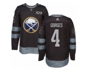 Men's Adidas Buffalo Sabres #4 Josh Gorges Authentic Black 1917-2017 100th Anniversary NHL Jersey