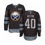 Men's Adidas Buffalo Sabres #40 Carter Hutton Authentic Black 1917-2017 100th Anniversary NHL Jersey