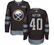 Men's Adidas Buffalo Sabres #40 Carter Hutton Authentic Black 1917-2017 100th Anniversary NHL Jersey