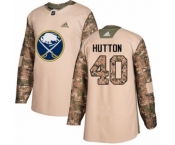 Men's Adidas Buffalo Sabres #40 Carter Hutton Authentic Camo Veterans Day Practice NHL Jersey