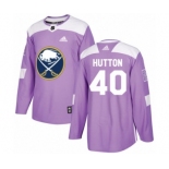 Men's Adidas Buffalo Sabres #40 Carter Hutton Authentic Purple Fights Cancer Practice NHL Jersey