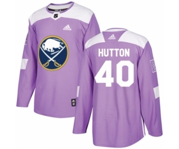 Men's Adidas Buffalo Sabres #40 Carter Hutton Authentic Purple Fights Cancer Practice NHL Jersey