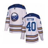 Men's Adidas Buffalo Sabres #40 Carter Hutton Authentic White 2018 Winter Classic NHL Jersey