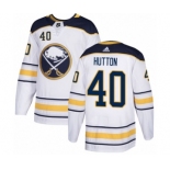 Men's Adidas Buffalo Sabres #40 Carter Hutton Authentic White Away NHL Jersey