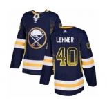 Men's Adidas Buffalo Sabres #40 Robin Lehner Authentic Navy Blue Drift Fashion NHL Jersey