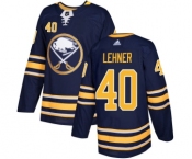 Men's Adidas Buffalo Sabres #40 Robin Lehner Authentic Navy Blue Home NHL Jersey