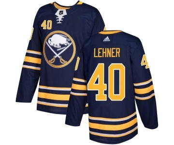 Men's Adidas Buffalo Sabres #40 Robin Lehner Authentic Navy Blue Home NHL Jersey