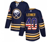 Men's Adidas Buffalo Sabres #40 Robin Lehner Authentic Navy Blue USA Flag Fashion NHL Jersey