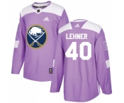 Men's Adidas Buffalo Sabres #40 Robin Lehner Authentic Purple Fights Cancer Practice NHL Jersey