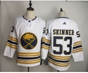 Men's Adidas Buffalo Sabres #53 Jeff Skinner Authentic White 50th anniversary  NHL Jersey