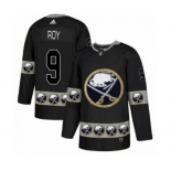 Men's Adidas Buffalo Sabres #9 Derek Roy Authentic Black Team Logo Fashion NHL Jersey