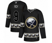 Men's Adidas Buffalo Sabres #9 Derek Roy Authentic Black Team Logo Fashion NHL Jersey