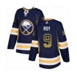 Men's Adidas Buffalo Sabres #9 Derek Roy Authentic Navy Blue Drift Fashion NHL Jersey