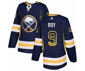 Men's Adidas Buffalo Sabres #9 Derek Roy Authentic Navy Blue Drift Fashion NHL Jersey