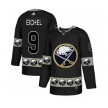 Men's Adidas Buffalo Sabres #9 Jack Eichel Authentic Black Team Logo Fashion NHL Jersey