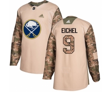 Men's Adidas Buffalo Sabres #9 Jack Eichel Authentic Camo Veterans Day Practice NHL Jersey