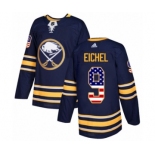 Men's Adidas Buffalo Sabres #9 Jack Eichel Authentic Navy Blue USA Flag Fashion NHL Jersey