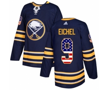 Men's Adidas Buffalo Sabres #9 Jack Eichel Authentic Navy Blue USA Flag Fashion NHL Jersey