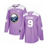 Men's Adidas Buffalo Sabres #9 Jack Eichel Authentic Purple Fights Cancer Practice NHL Jersey