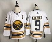 Men's Adidas Buffalo Sabres #9 Jack Eichel Authentic White 50th anniversary  NHL Jersey