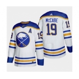 Men's Buffalo Sabres #19 Jake Mccabe 2020-21 Away Authentic Player Stitched Hockey Jersey White