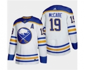 Men's Buffalo Sabres #19 Jake Mccabe 2020-21 Away Authentic Player Stitched Hockey Jersey White