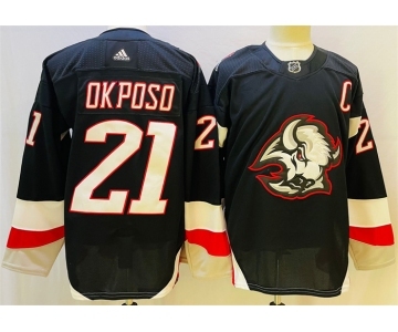 Men's Buffalo Sabres #21 Kyle Okposo 2022-23 Black Stitched Jersey