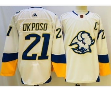 Men's Buffalo Sabres #21 Kyle Okposo White 2022 Reverse Retro Authentic Jersey