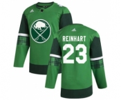 Men's Buffalo Sabres #23 Sam Reinhart 2020 St. Patrick's Day Stitched Hockey Jersey Green