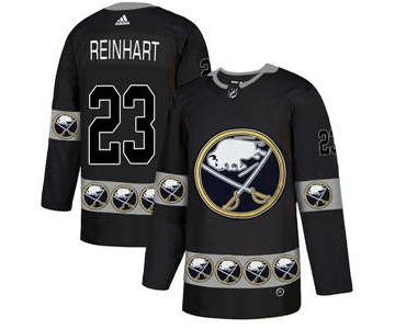 Men's Buffalo Sabres #23 Sam Reinhart Black Team Logos Fashion Jersey