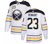 Men's Buffalo Sabres #23 Sam Reinhart White Road Stitched Hockey Jersey