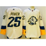 Men's Buffalo Sabres #25 Owen Power White 2022 Reverse Retro Authentic Jersey