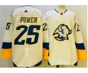 Men's Buffalo Sabres #25 Owen Power White 2022 Reverse Retro Authentic Jersey