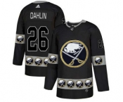 Men's Buffalo Sabres #26 Rasmus Dahlin Black Team Logos Fashion Jersey