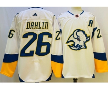 Men's Buffalo Sabres #26 Rasmus Dahlin White 2022 Reverse Retro Authentic Jersey