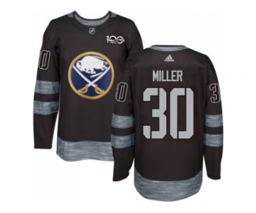 Men's Buffalo Sabres #30 Ryan Miller Black 1917-2017 100th Anniversary Stitched NHL Jersey