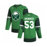 Men's Buffalo Sabres #53 Jeff Skinner 2020 St. Patrick's Day Stitched Hockey Jersey Green