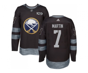 Men's Buffalo Sabres #7 Rick Martin Black 1917-2017 100th Anniversary Stitched NHL Jersey