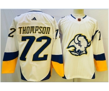 Men's Buffalo Sabres #72 Tage Thompson White 2022 Reverse Retro Authentic Jersey