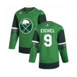 Men's Buffalo Sabres #9 Jack Eichel 2020 St. Patrick's Day Stitched Hockey Jersey Green