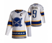 Men's Buffalo Sabres #9 Jack Eichel White 2020-21 Reverse Retro Alternate Hockey Jersey