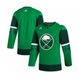 Men's Buffalo Sabres Blank 2020 St. Patrick's Day Stitched Hockey Jersey Green