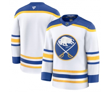 Men's Buffalo Sabres Blank White 2024-25 Away Stitched Hockey Jersey