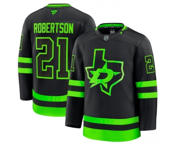 Men's Dallas Stars #21 Jason Robertson Black 2024-25 Alternate Stitched Hockey Jersey