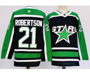 Men's Dallas Stars #21 Jason Robertson Black 2024-25 Reverse Retro Stitched Jersey