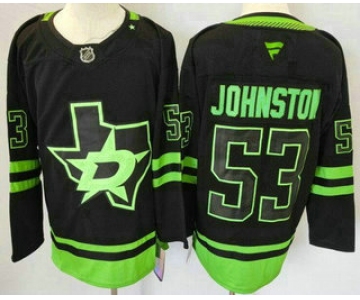 Men's Dallas Stars #53 Wyatt Johnston Black Alternate Authentic Jersey