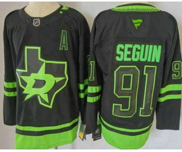 Men's Dallas Stars #91 Tyler Seguin Black Alternate Authentic Jersey